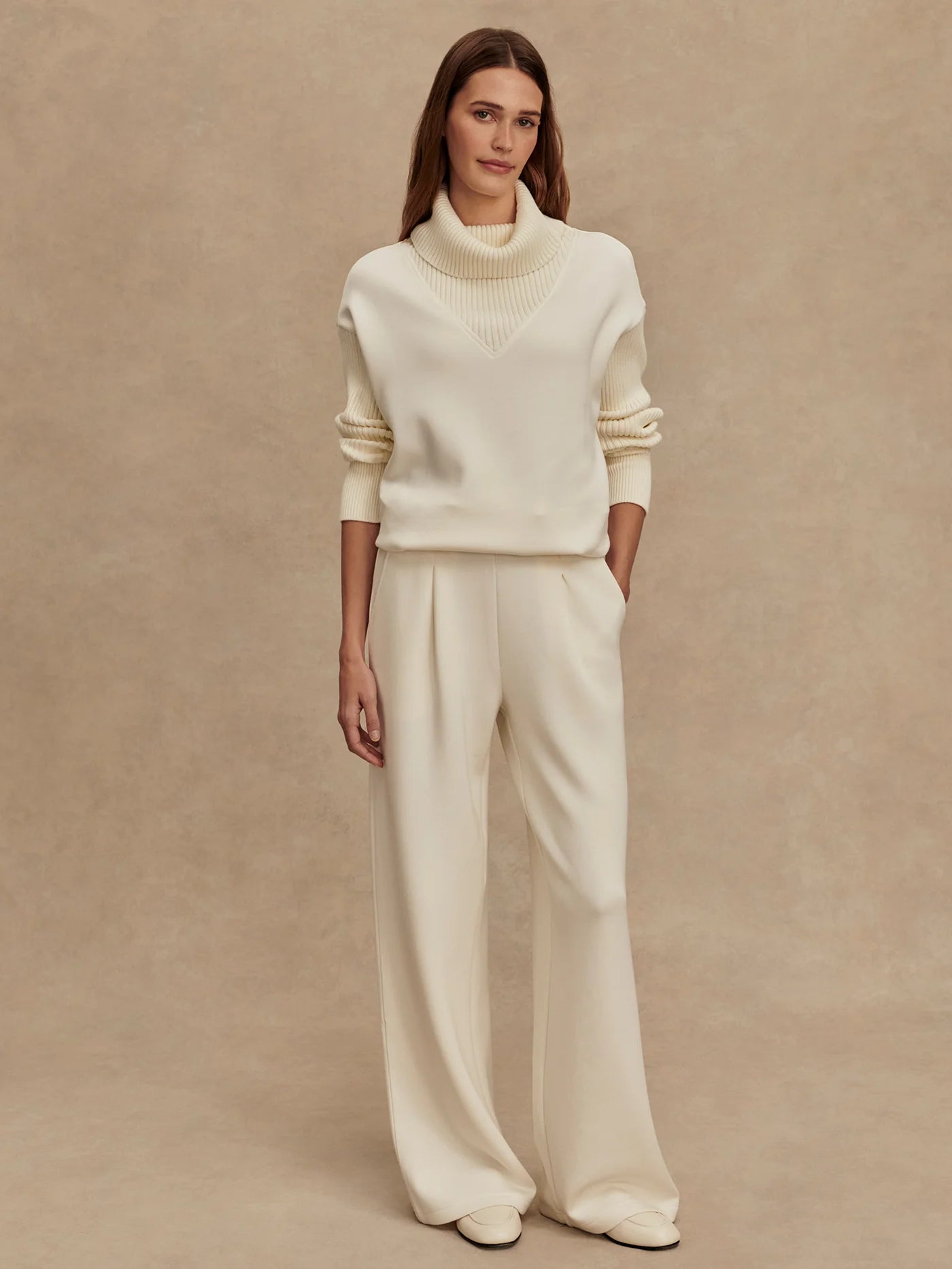 The Extra Wide Leg Pant 29.5" in Egret