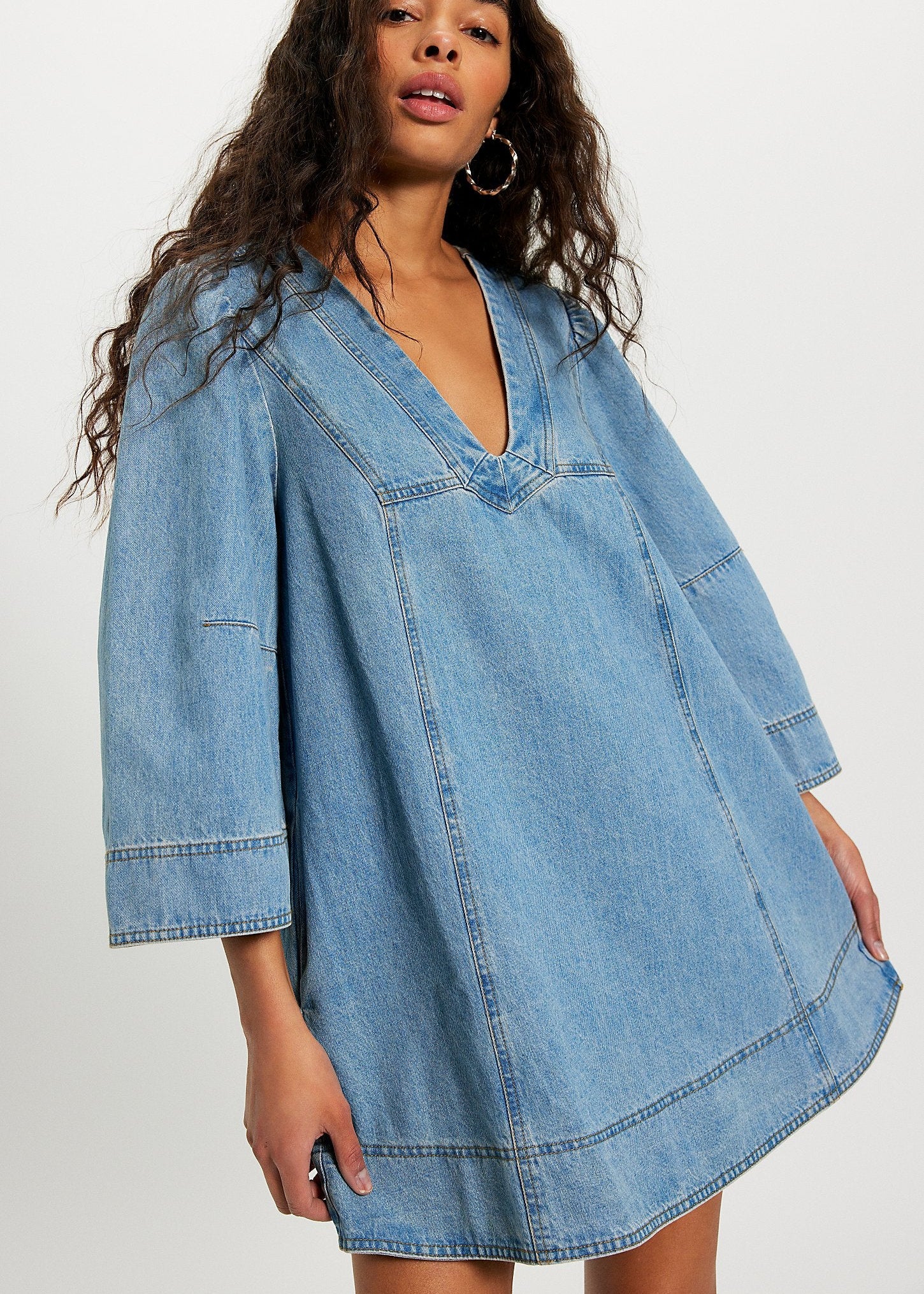 Goldie Denim Dress-Free People-OutDazl