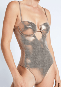 Devon Windsor - Daphne Swimsuit in Bronze - OutDazl