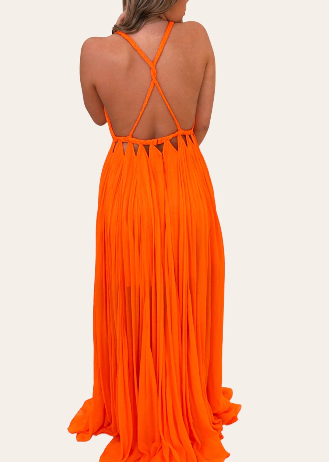 Pleated Grecian Maxi Gown OutDazl Pleated Grecian Maxi Gown OutDazl