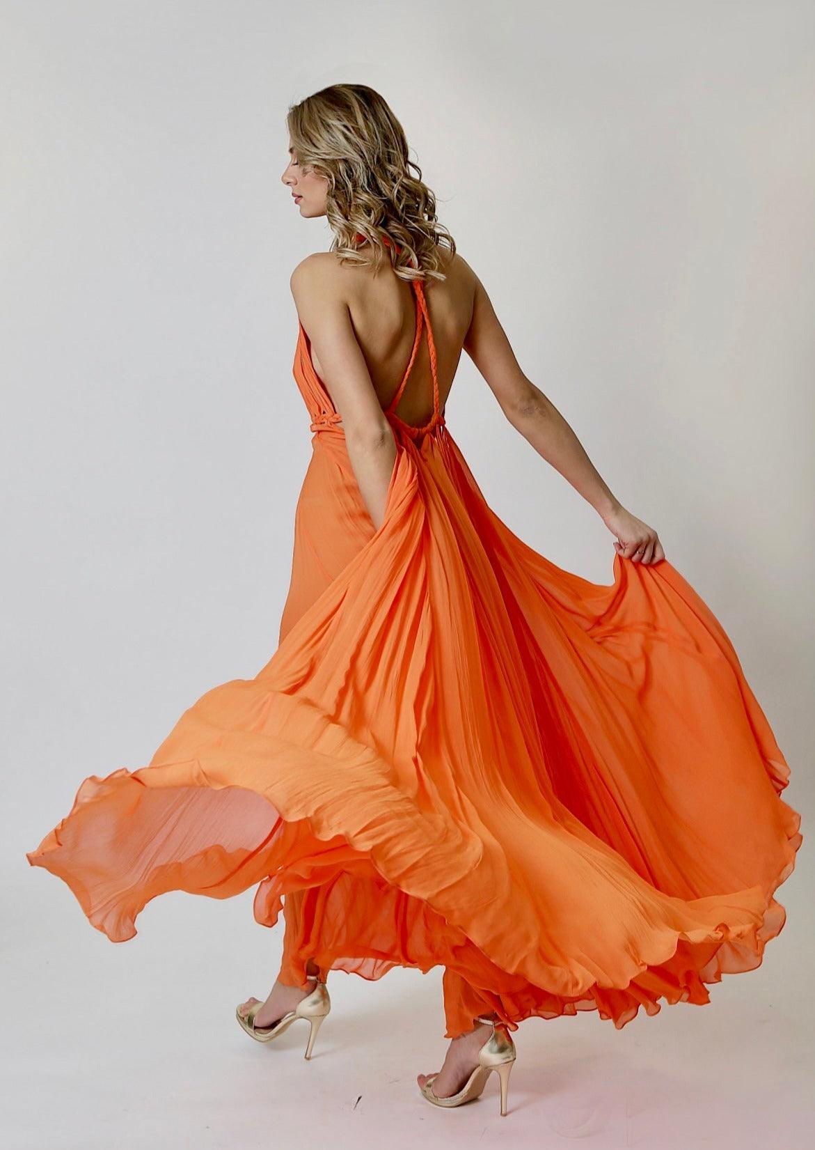Pleated Grecian Maxi Gown OutDazl Pleated Grecian Maxi Gown OutDazl