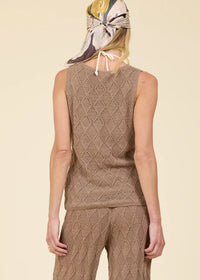 Diamond Knit Tank With Stone Trims-Surf Gypsy-OutDazl