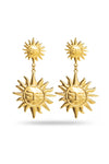 Double Sun Pendant Earrings