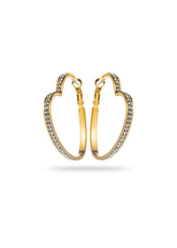 Diamente Heart Hoop Earrings