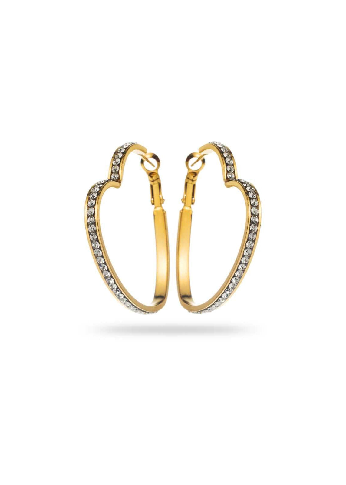 Diamente Heart Hoop Earrings