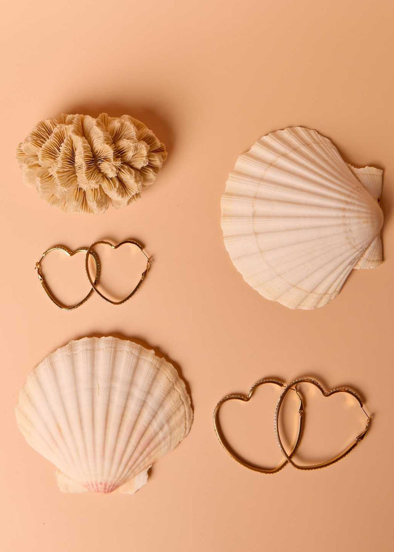 Diamente Heart Hoop Earrings