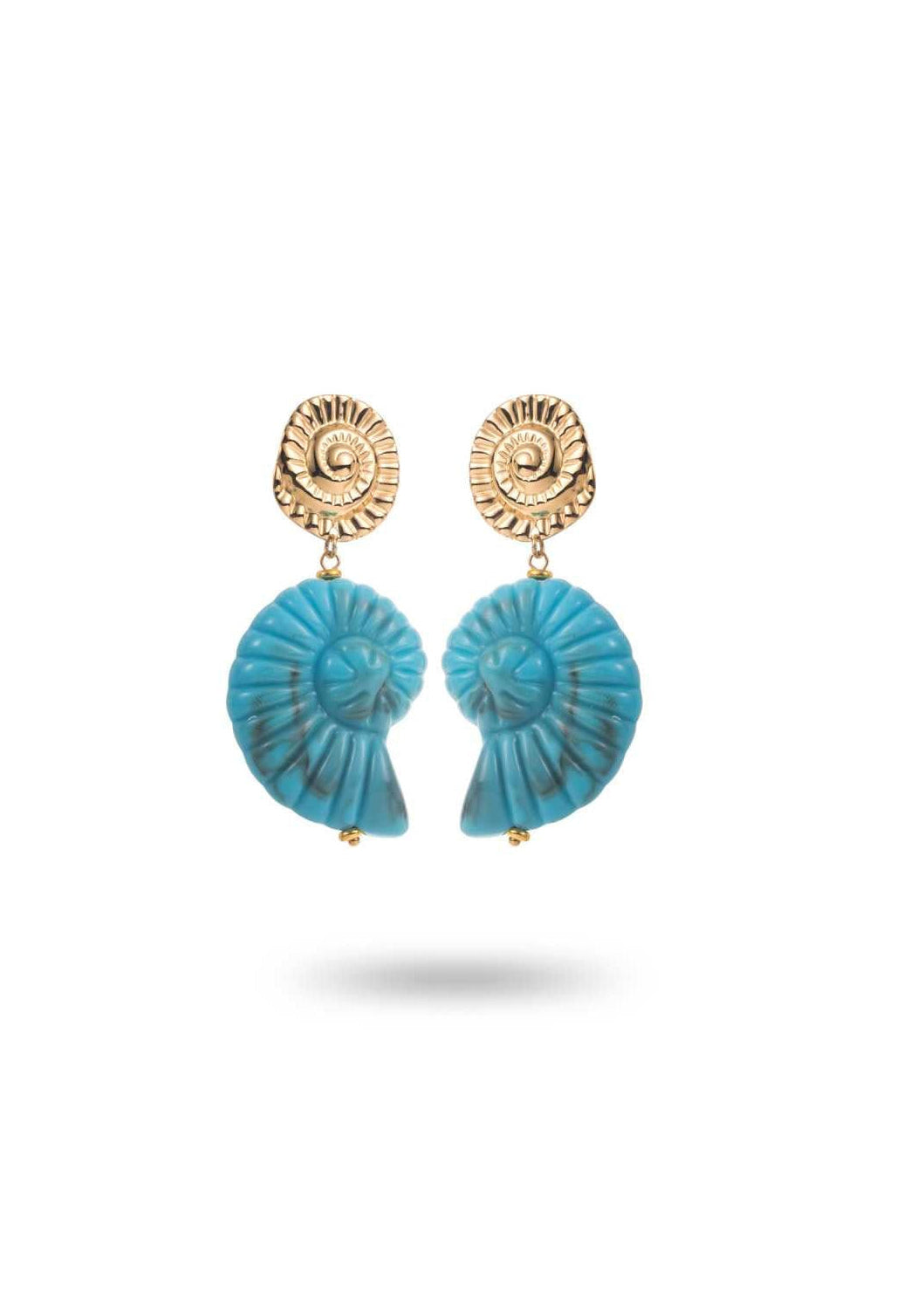 Large Resin Shell Drop Earrings-OutDazl-OutDazl