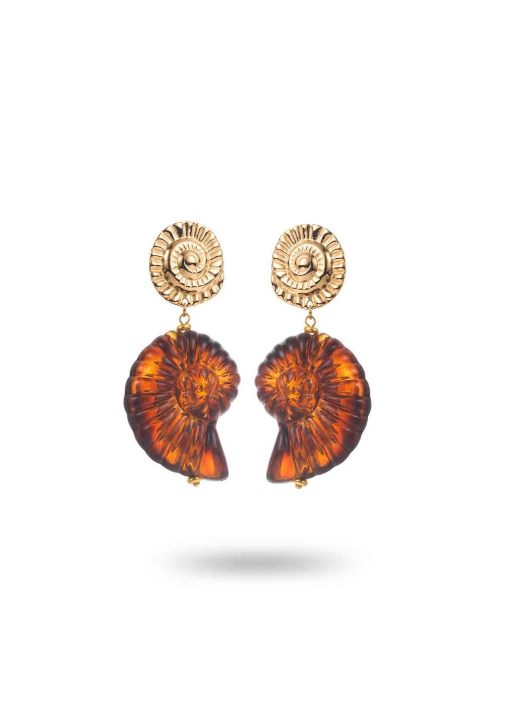 Large Resin Shell Drop Earrings-OutDazl-OutDazl