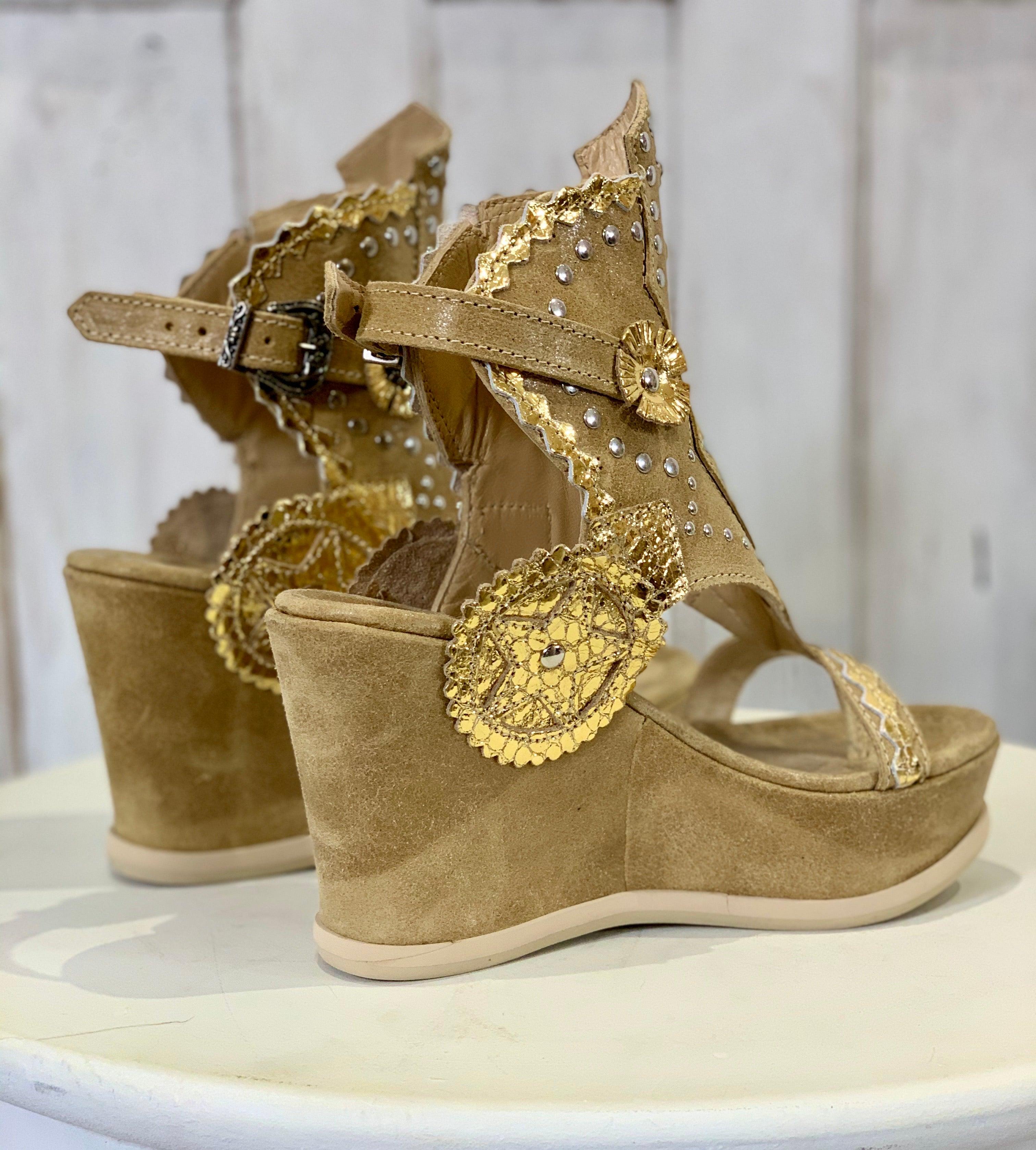 Sparkling ITALIAN Shoemakers Women's Wedge Sandals 11M White Rhinestones  Bling | eBay