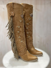 El Vaquero - Tan Leather Boots Katherine - OutDazl