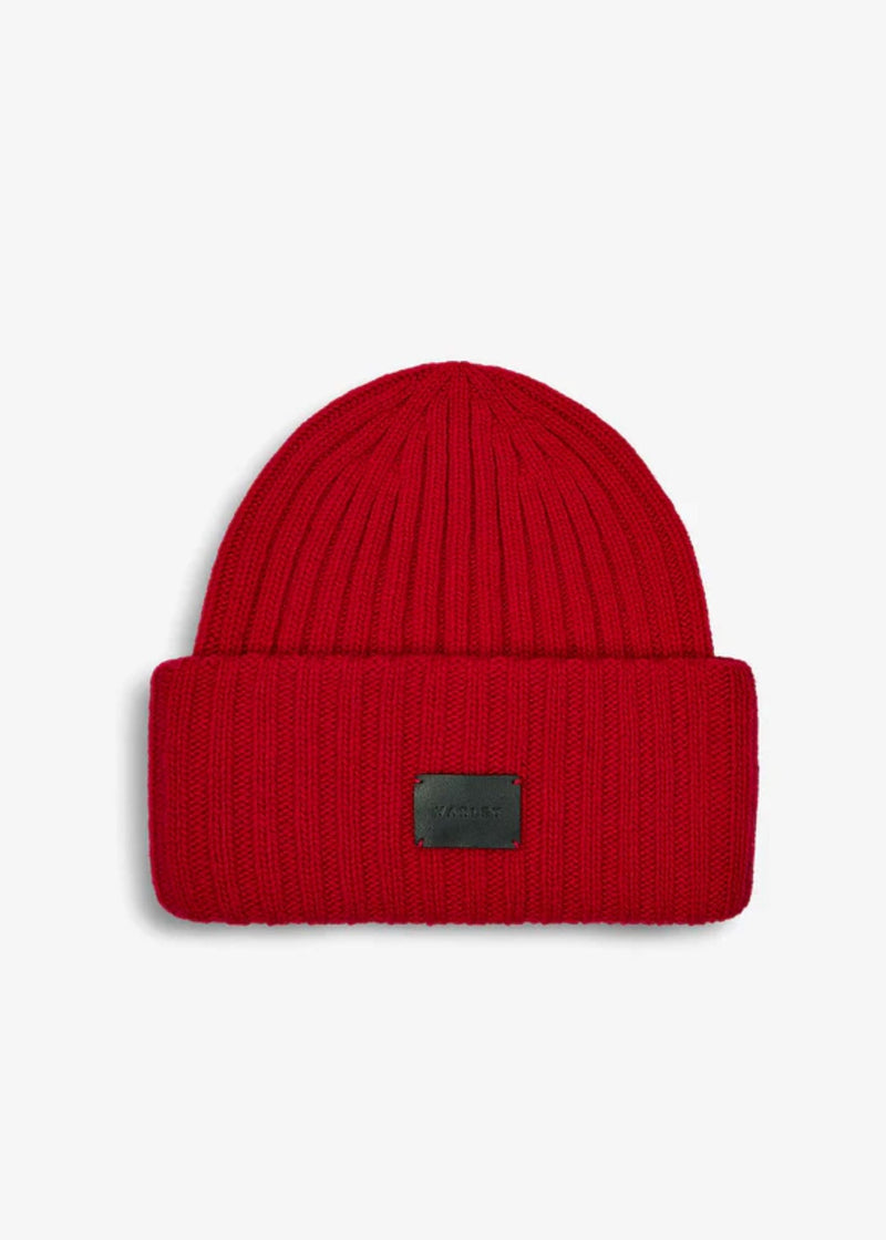 Elva Chunky Rib Beanie in Red