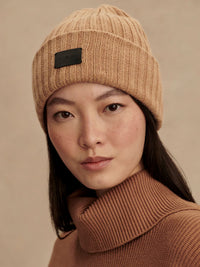 Elva Chunky Rib Beanie in Camel