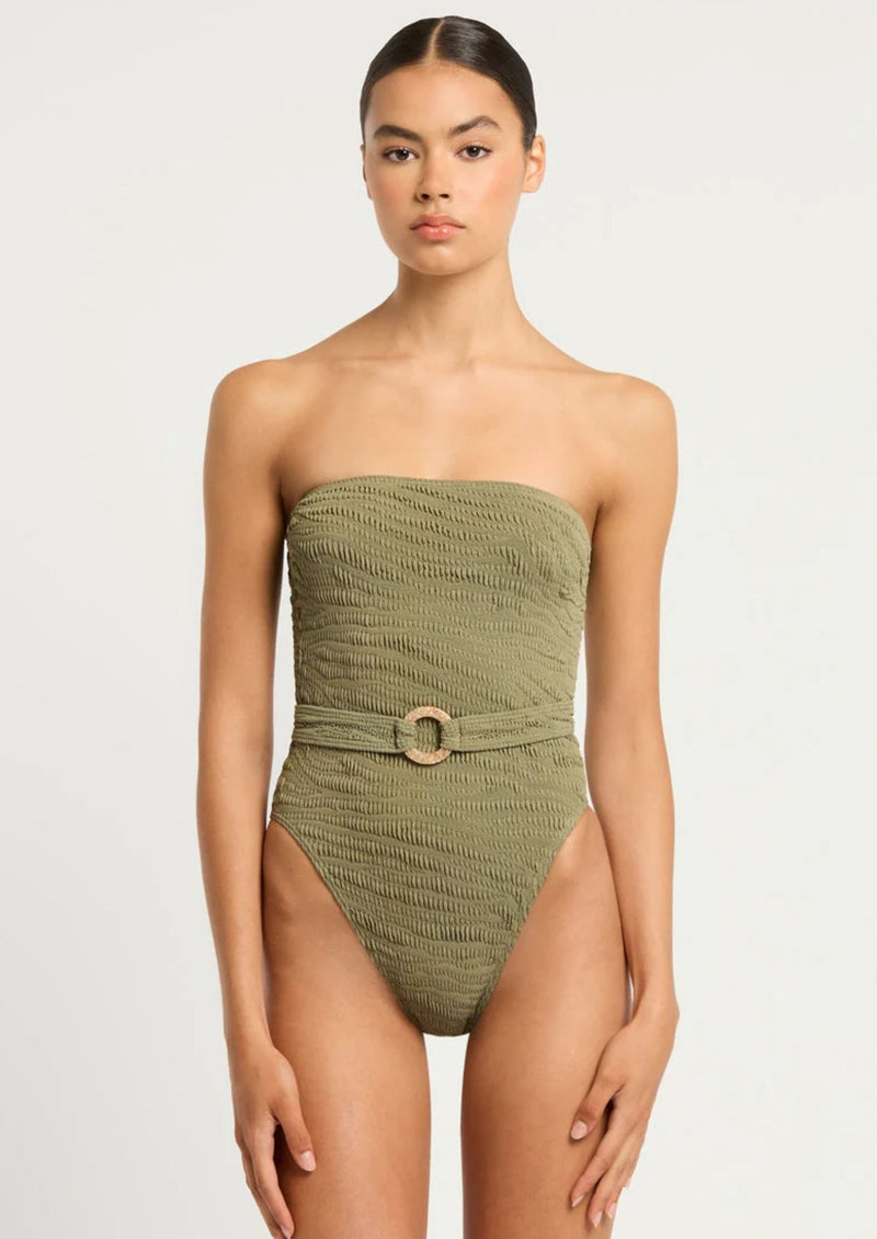 x Georgia Fowler Fane Belted One Piece Swimsuit