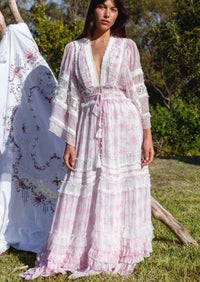FILLYBOO - Fillyboo Maxi Dress / Duster Charm Your Way in Sunday Pink - OutDazl