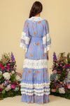 FILLYBOO - Madame Butterfly embroidered Duster in Periwinkle - OutDazl