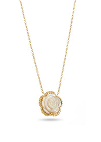 Camellia Mother of Pearl Pendant Necklace