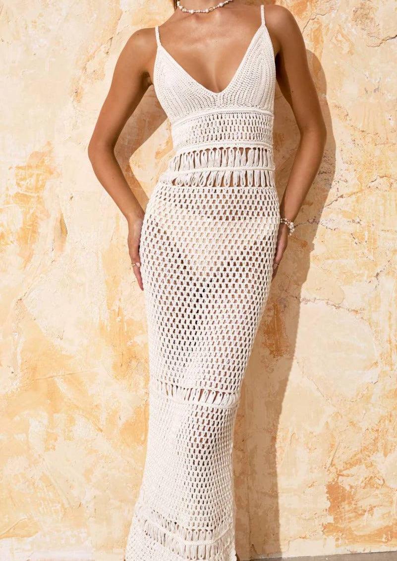 Long crochet shop beach dress