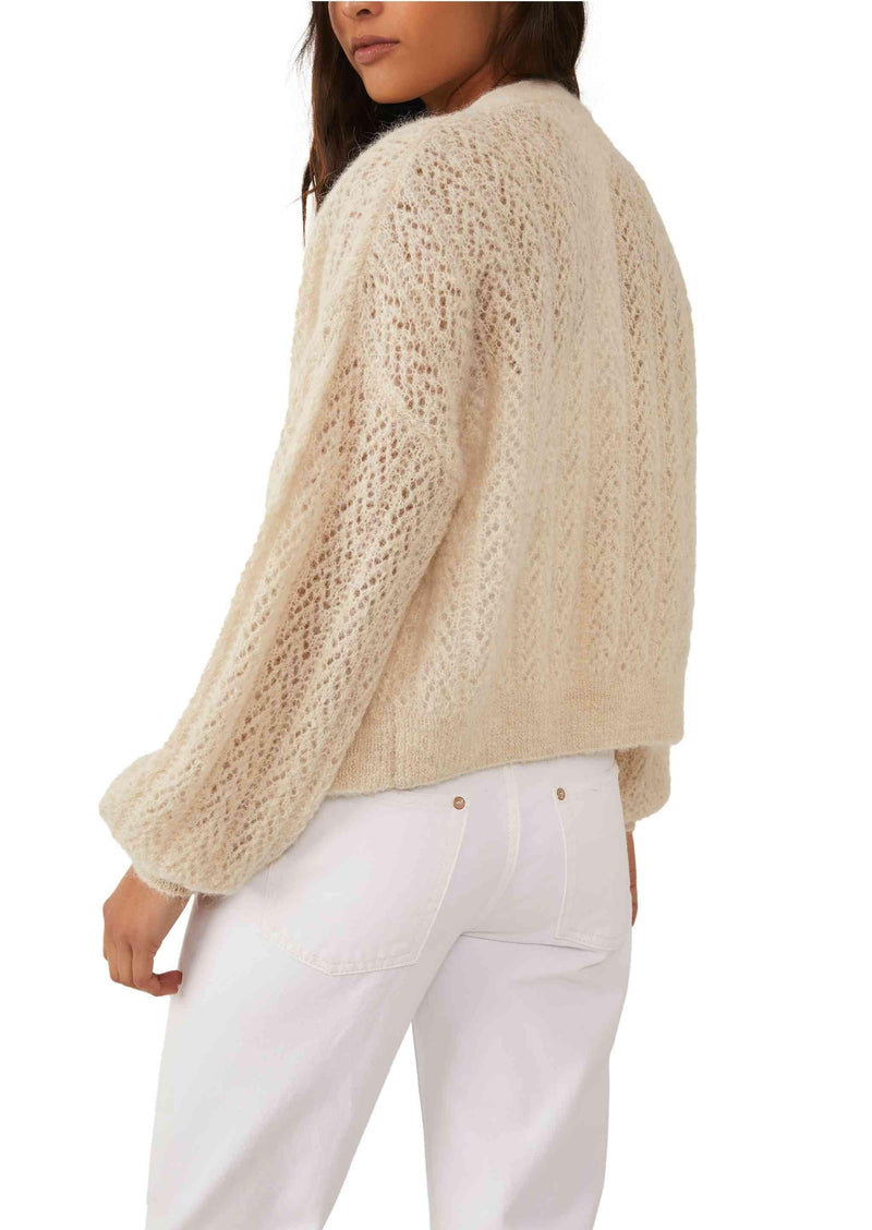Free People - Amelia Cardigan in Oatmeal Heather - OutDazl