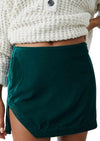 Free People - Annalise Velvet Mini Skirt in Deep Teal - OutDazl