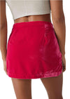 Free People - Annalise Velvet Mini Skirt in Pink Phenom - OutDazl