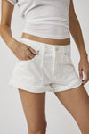Free People - Beginners Luck Slouchy Shorts in Optic White - OutDazl