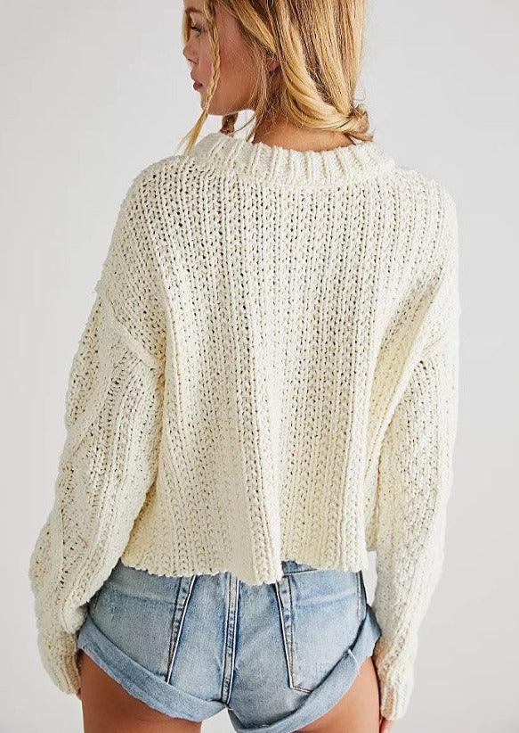 Free People - Cutting Edge Cable Pullover - OutDazl