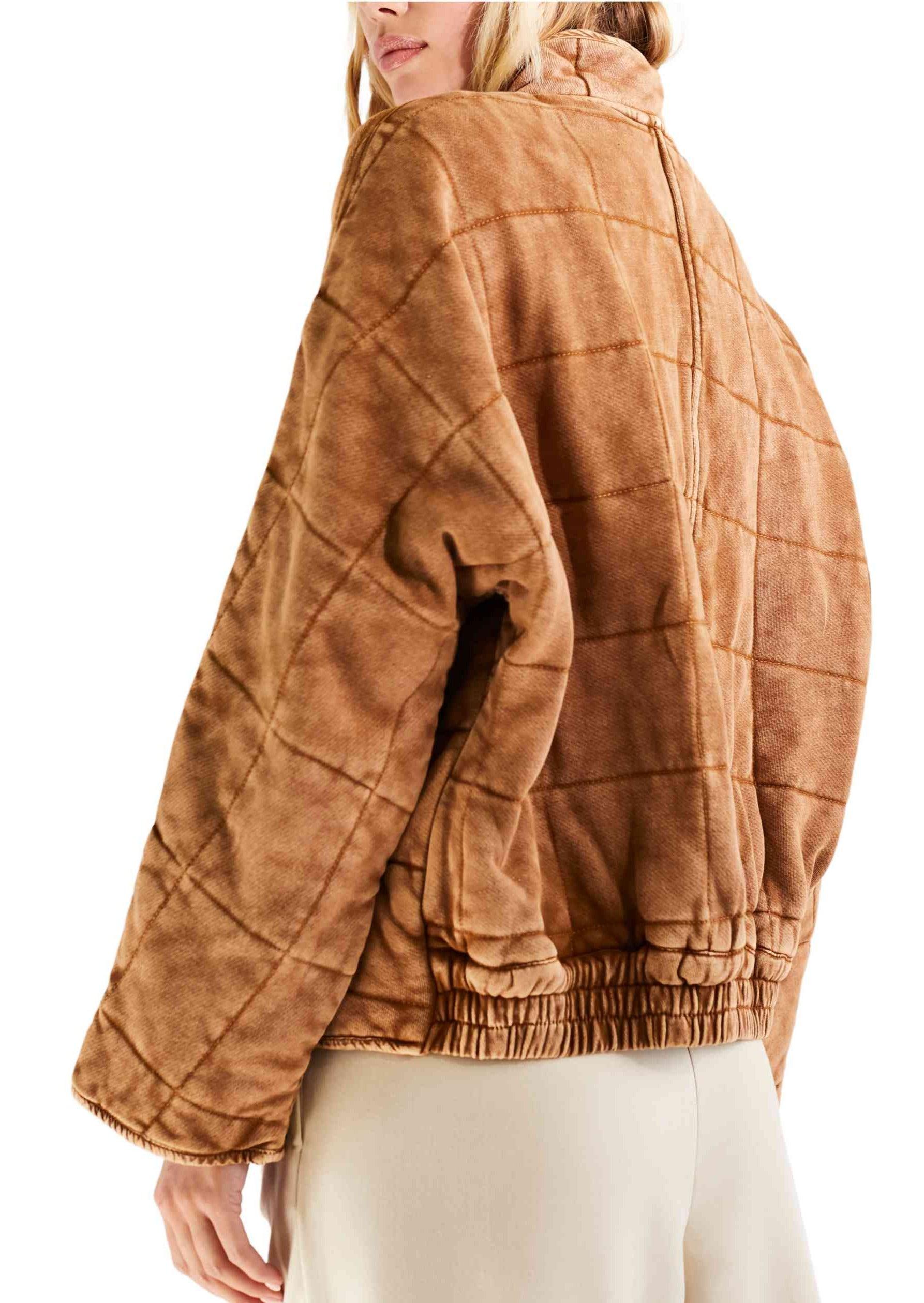 Dolman Quilted Jacket in Mushroom