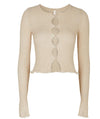 Free People - Erica Ribbed Knit Cardi in Sand Dollar - OutDazl