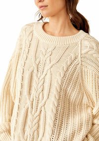 Fitz + Eddi Color Block Ivory Pullover Sweater Size M - 72% off