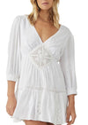 Free People - Hudson Mini Dress in Ivory - OutDazl