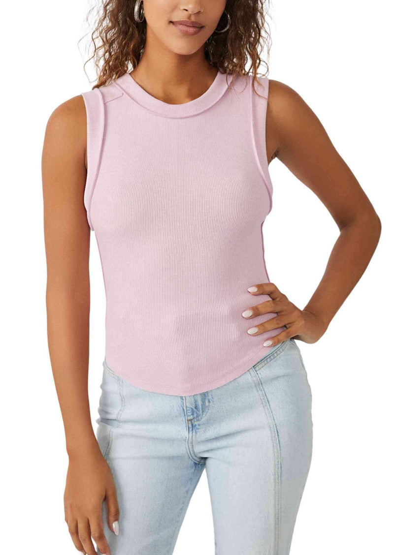 Free People - Kate Tee in Bleached Mauve - OutDazl