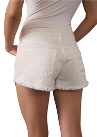 Free People - Loving Good Vibes Denim shorts in Ivory - OutDazl