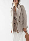 Free People - Mari Solid Blazer in Taupe - OutDazl