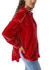 Free People - Marianne Velvet Shirt in Firery Red - OutDazl