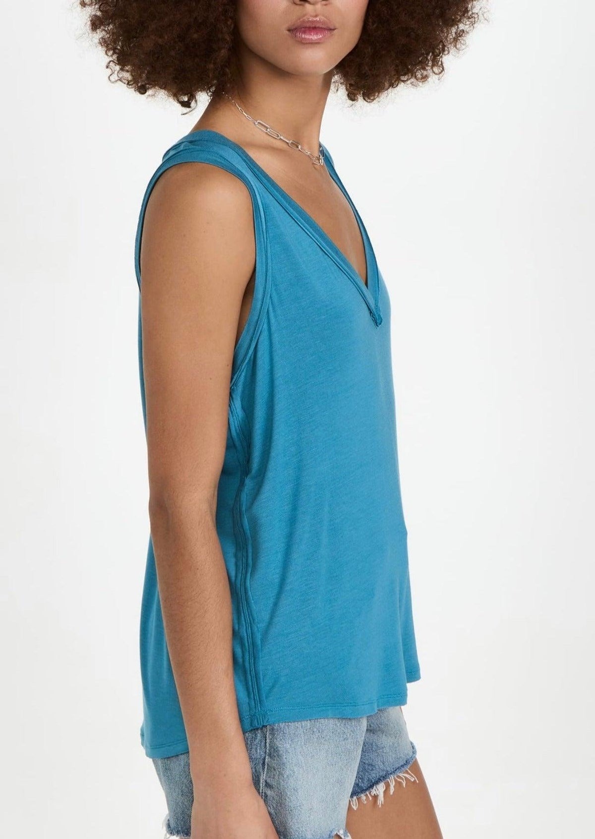 Free People - Moon Dance Tank in Turquoise - OutDazl