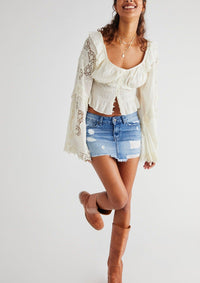 Free People - Out of Ordinary Denim Mini Skirt - OutDazl