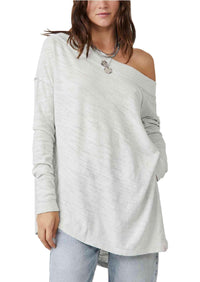 Free People - To The Right Longsleeve Top in Love Dove - OutDazl