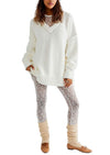 Free People - V-Neck Jumper in Optic White - OutDazl