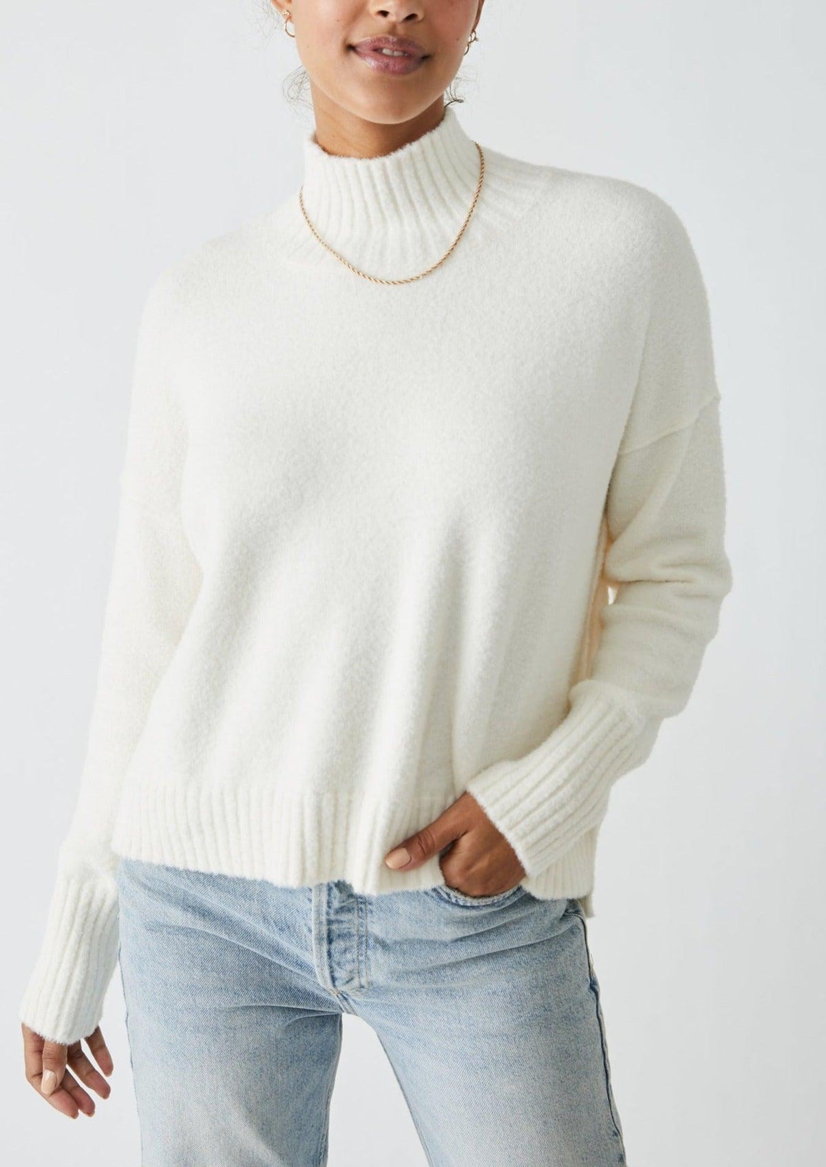 Free People - Vancouver Turtleneck in Ivory - OutDazl
