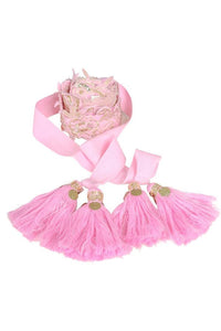 Gado Gado - Pink Embroidery Belt with Tassel ties - OutDazl