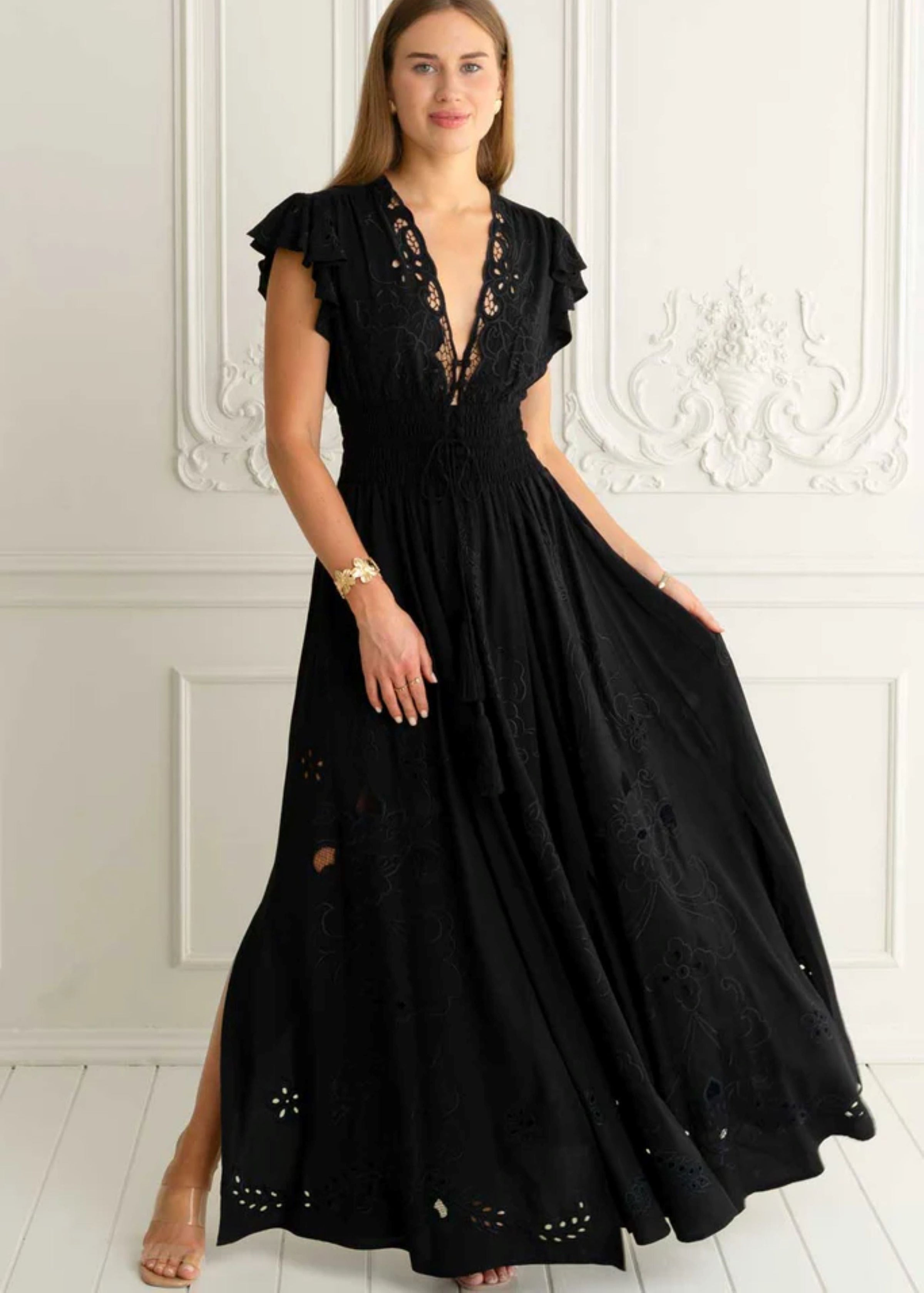 Glamour Maxi Embroidered Dress