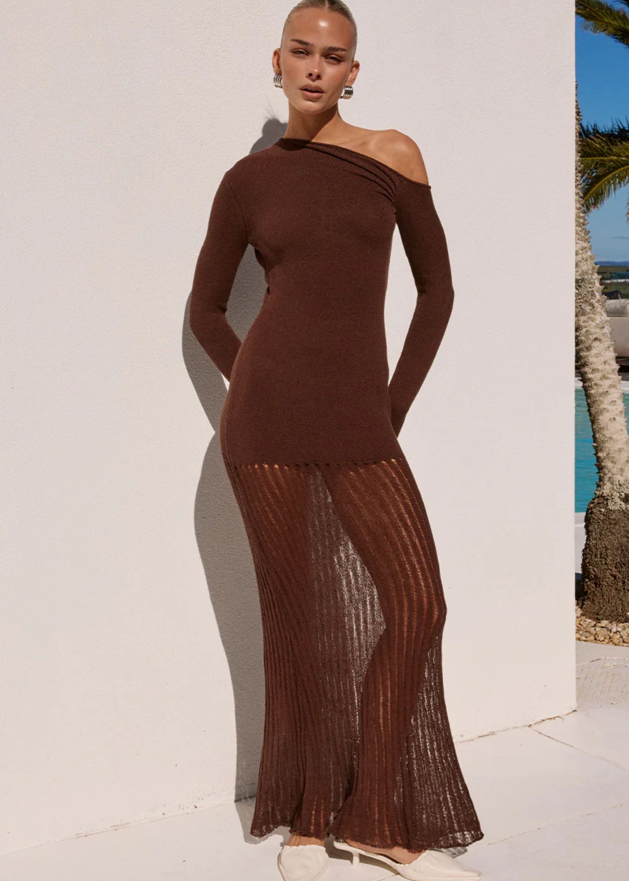 Greta One Shoulder Knit Maxi