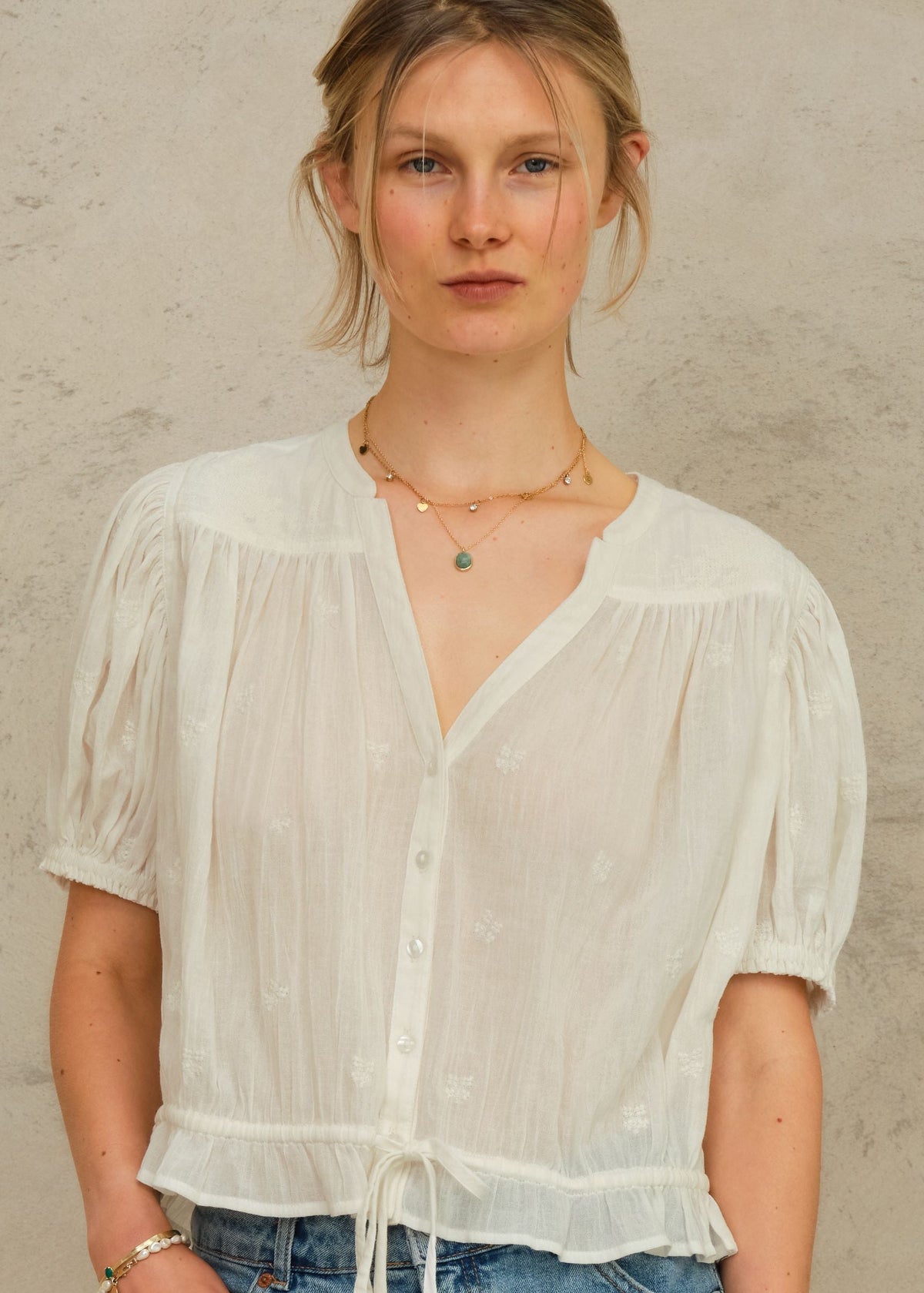 White Embroidered Top Harlie-Mabe-OutDazl