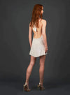 Harmur - Mini Cocktail Dress in Silver Cream Sequins - OutDazl