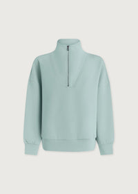 Hawley Half-zip Sweat in Porcelain Blue