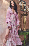 Hemant & Nandita - Teien Maxi Kaftan Dress in Orchid Print - OutDazl