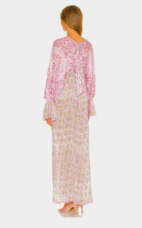 Hemant & Nandita - Teien Maxi Kaftan Dress in Orchid Print - OutDazl