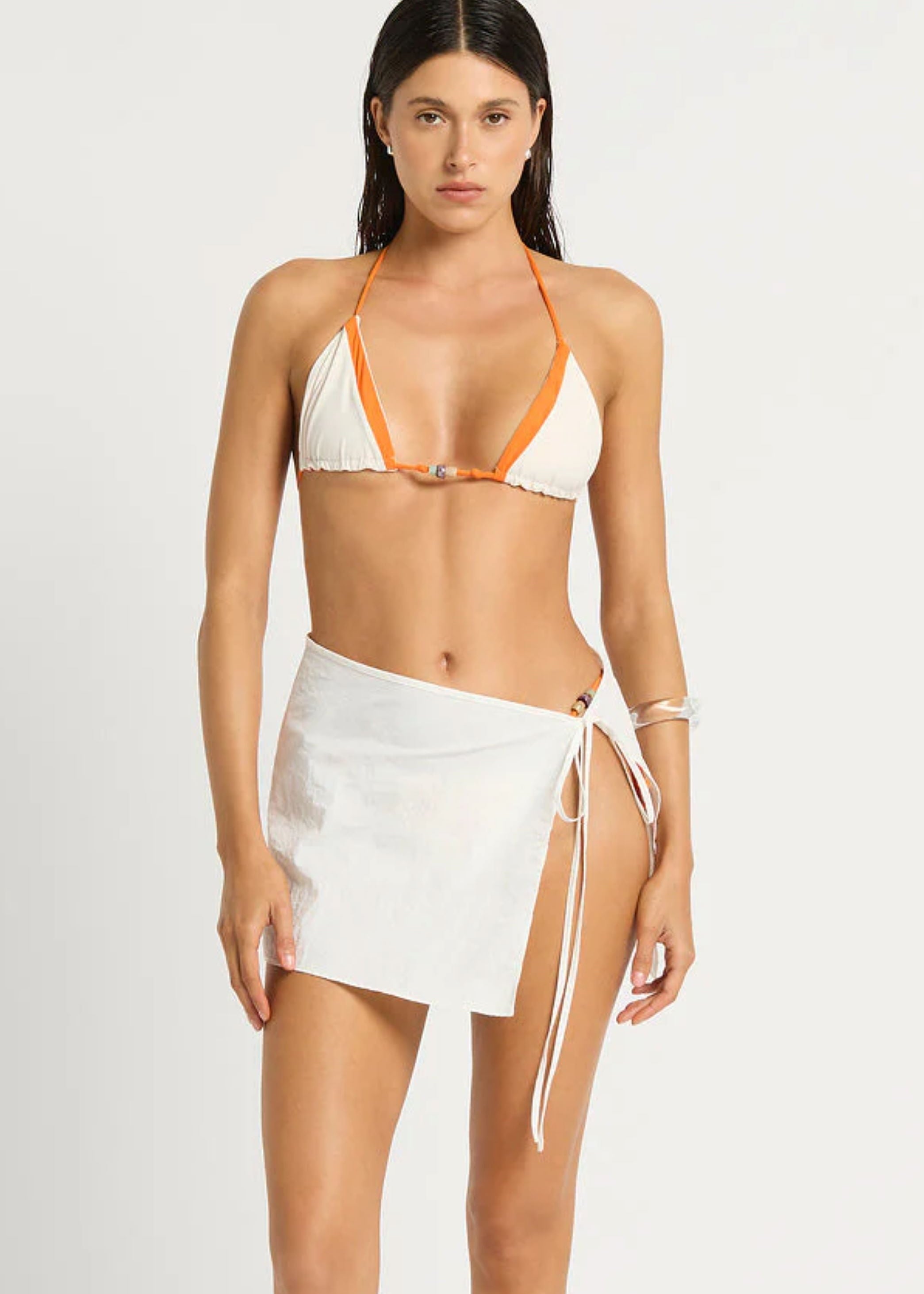 Hazel Wrap Mini Skirt in Coconut