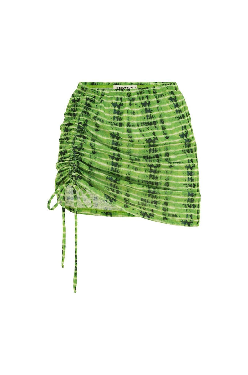 It's Now Cool - Ruche Mini Skirt in Amazon Print - OutDazl
