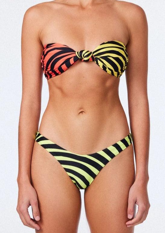 It's Now Cool - The Cali Bandeau Top in Happy Hour Stripe - OutDazl